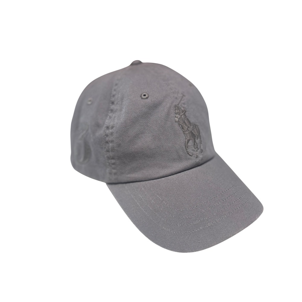 Polo Ralph Lauren Grey Big Pony 3 Baseball Cap Adjustable Dad Hat